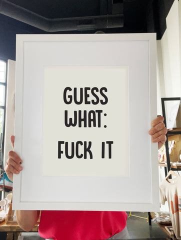Guess What Art Print - White Frame
