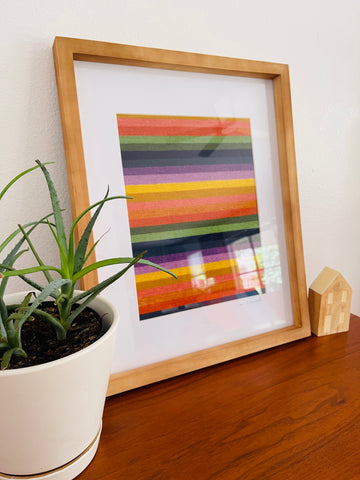 Rainbow Handmade Embroidery - Textile Art - Framed