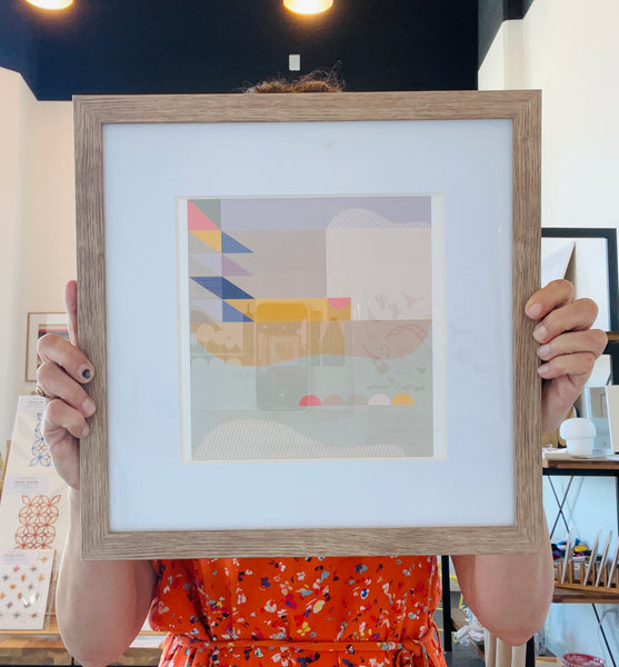 Geometric Art Print Set of 3 - Framed