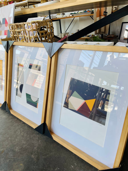 Bauhaus Geometric Art Prints - Set of 4 - Framed