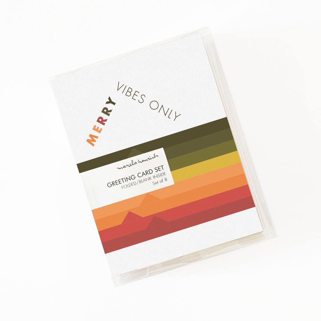 Merry Vibes Only - Set of 8 Boxed Cards