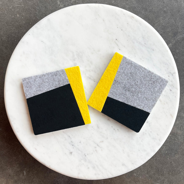 Collage Felt Coasters n.1 - Set of 2