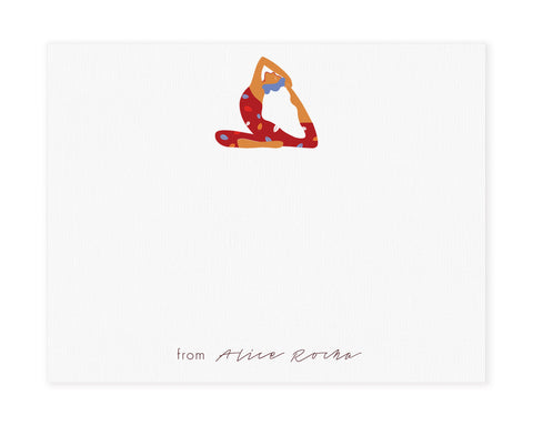 Yoga n.3 Personalized Note Card - Set of 20